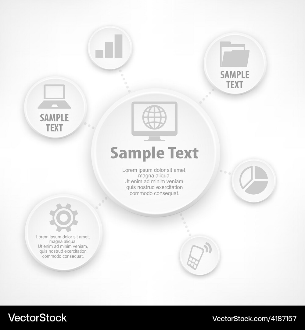 Round Data Elements & Text Vector Image