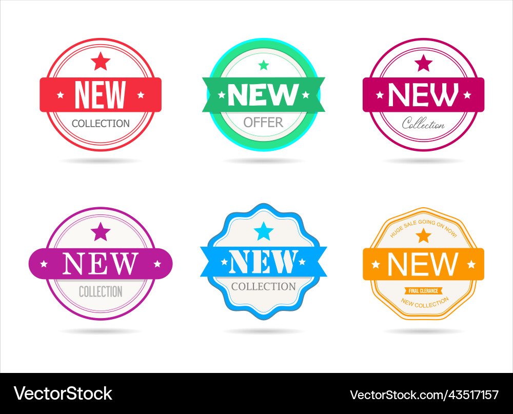 Sammlung neuer Funktion oder Produkt Badge flach Sammlung neuer Funktion oder Produkt Badge flach vektorbild