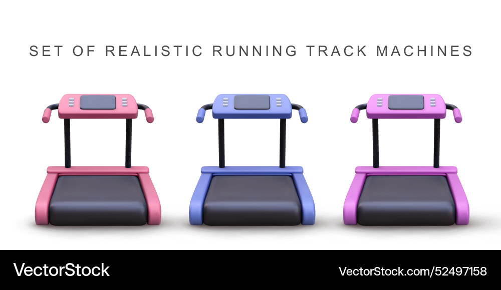 3d realistic set running track machine vector image