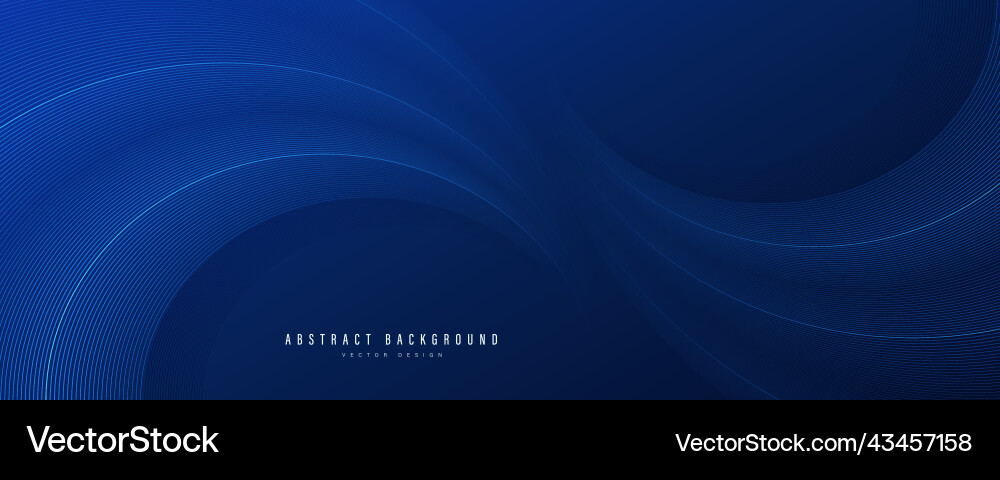 Abstract dark blue background with shiny curve vector image