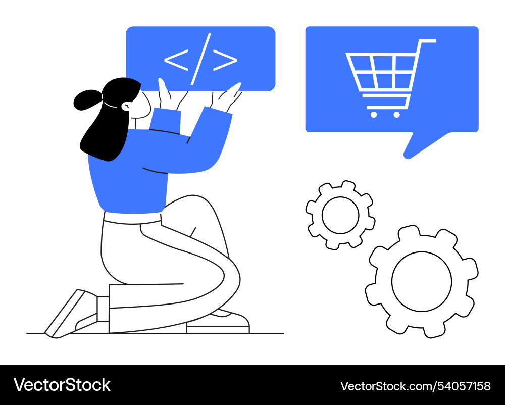Coding professional developing e-commerce Coding professional developing e-commerce vector image