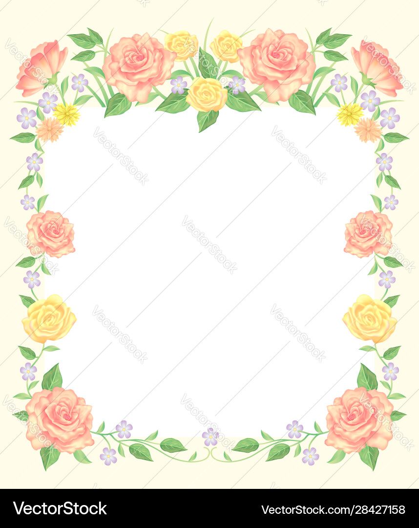 Elegant Floral Frame Vector Image