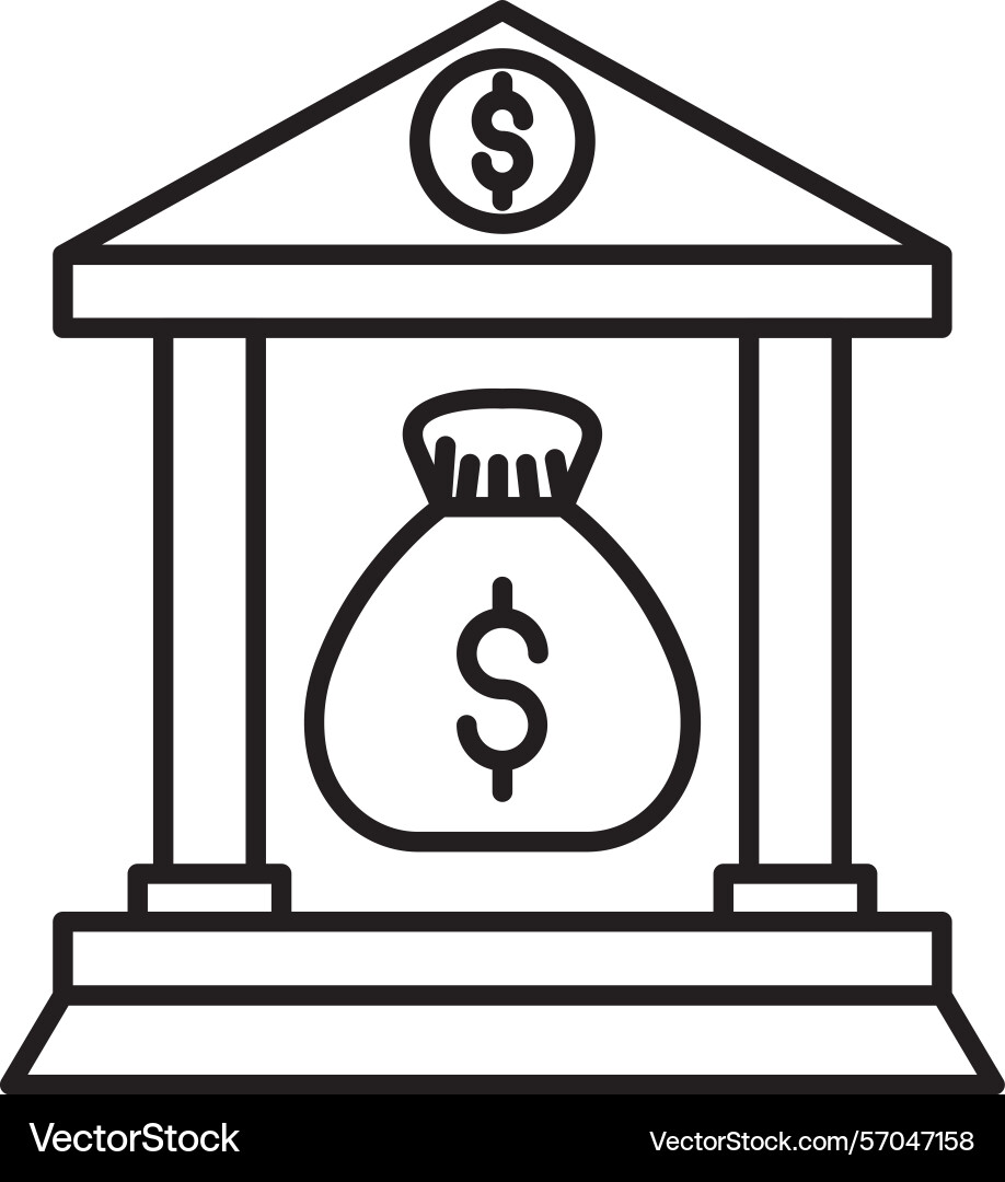 Fixed asset line icon design Vector Image