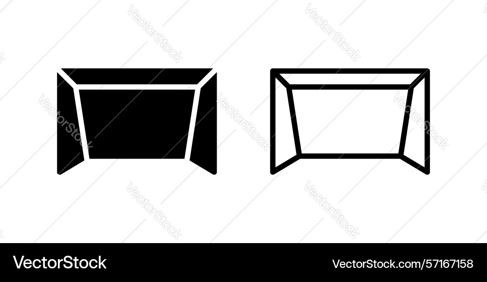 Goalpost icon set with net for scoring scenes Vector Image