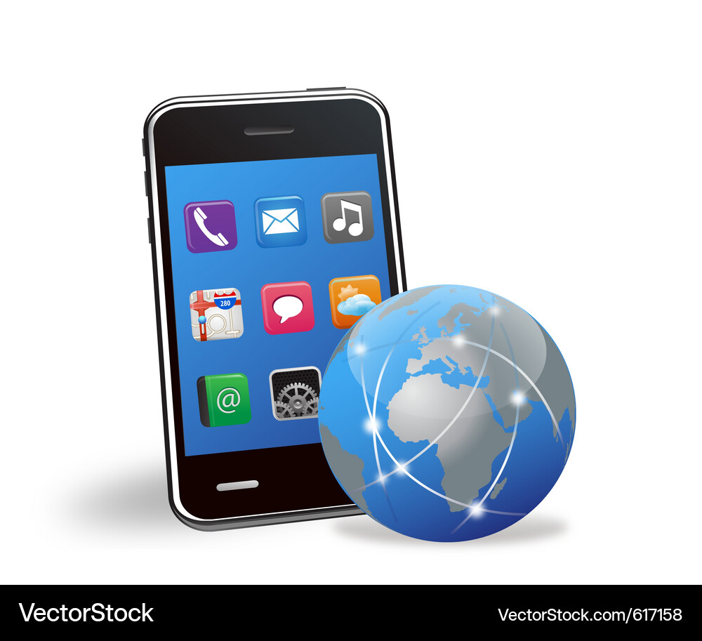 Modern Smartphone Communication & Networking Vector Image