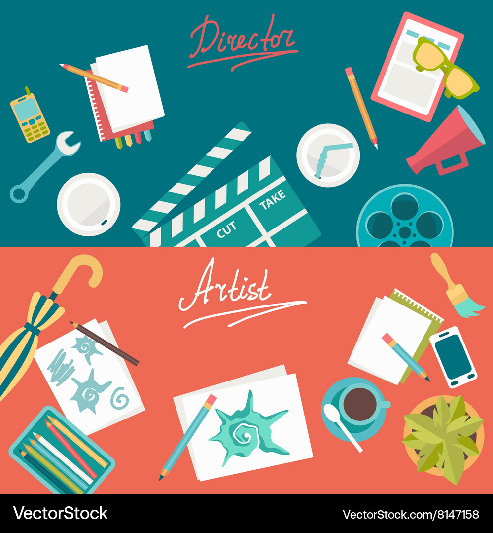 Set of flat concepts for design development Vector Image