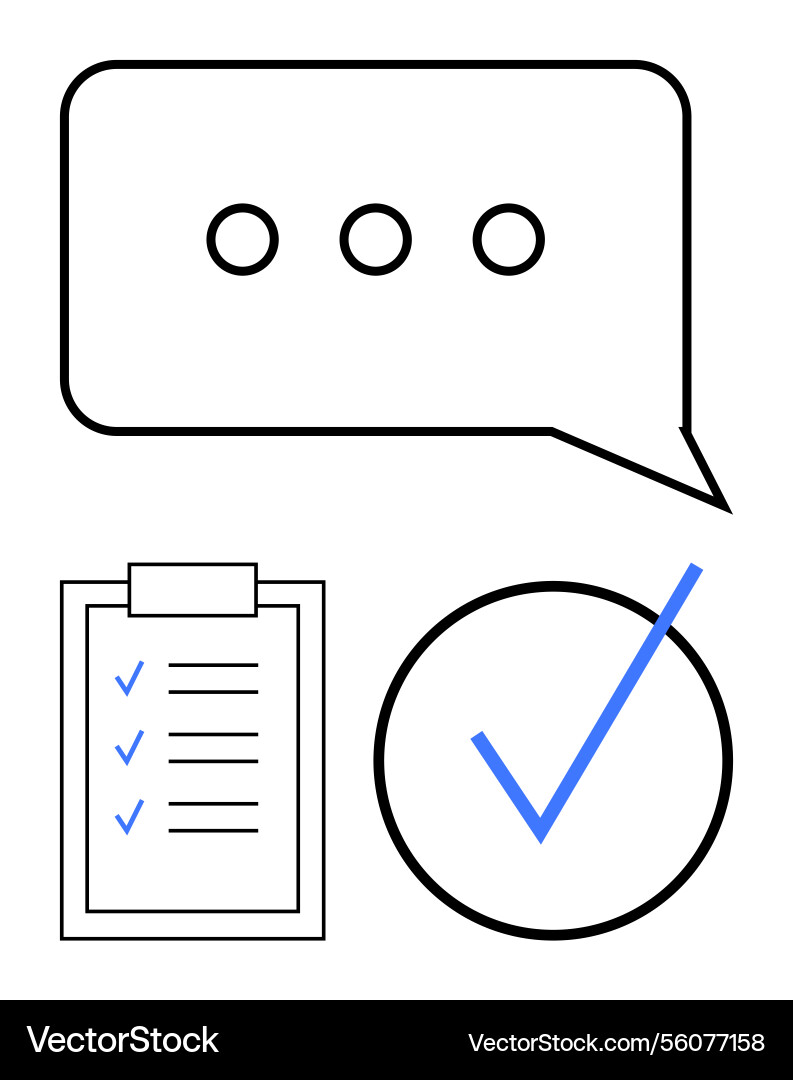 Task management with checklist conversation Task management with checklist conversation vector image