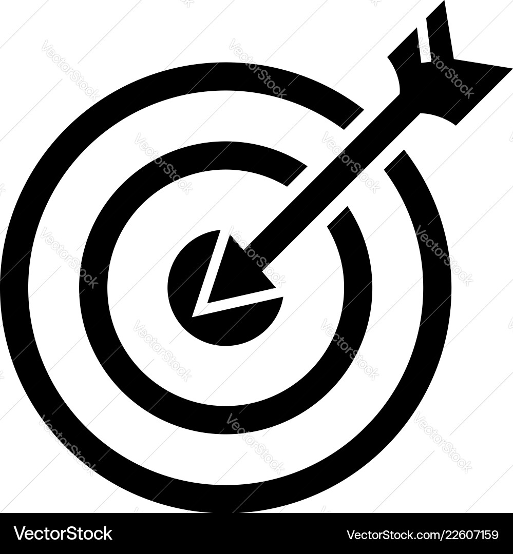 Arrow in target icon simple style Arrow in target icon simple style vector image