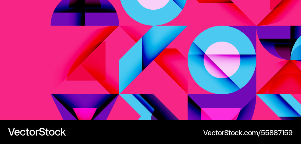 Circles squares lines abstract background Vector Image