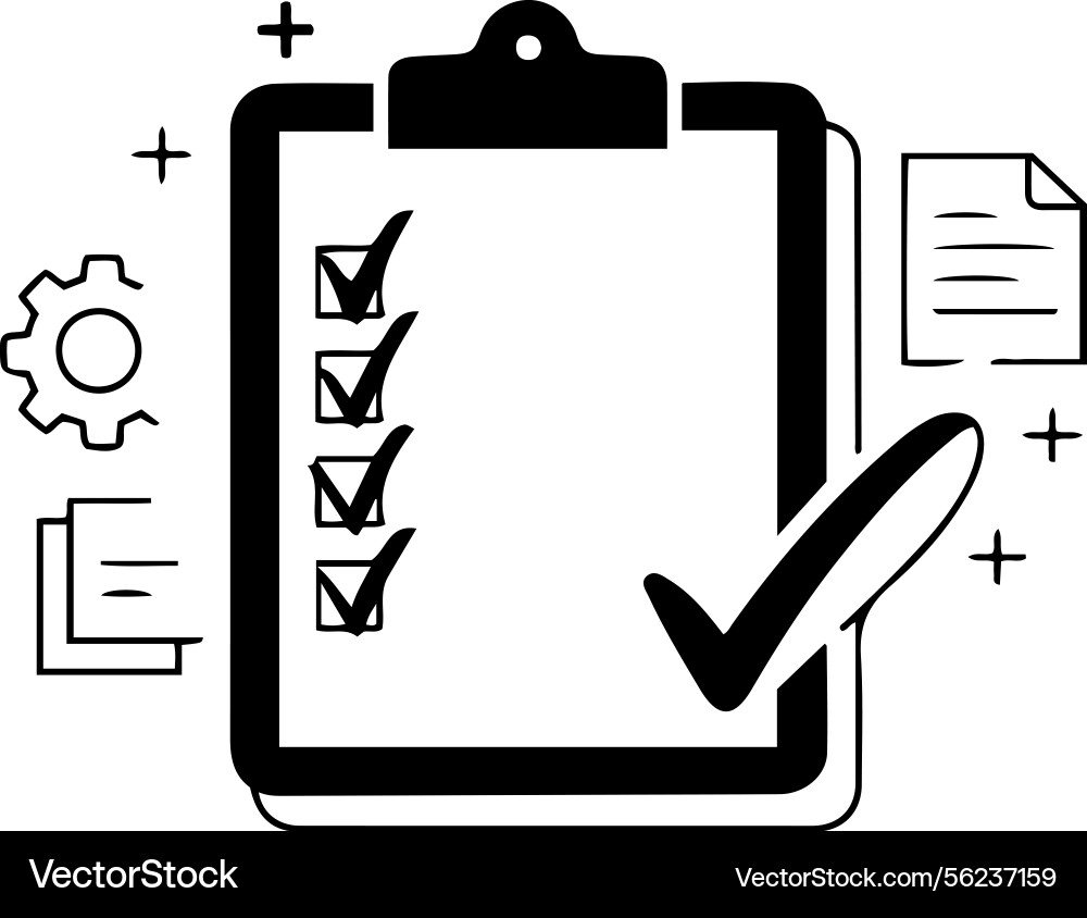 Clipboard icon checklist task completion vector image