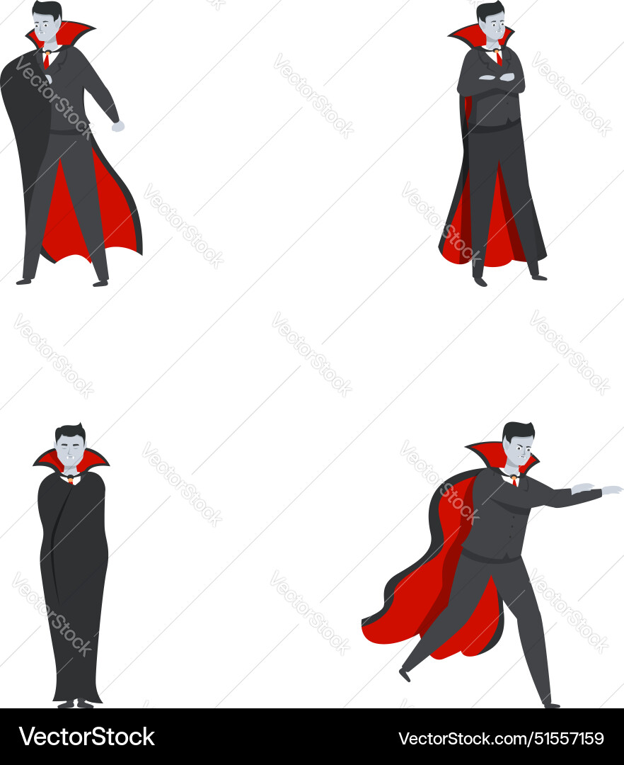 Diverse set of vampire characters in various poses Diverse set of vampire characters in various poses vector image
