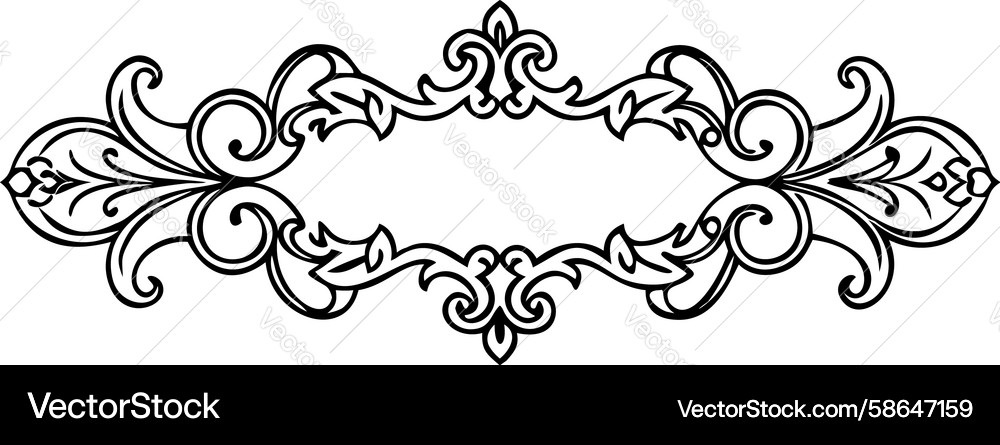 Elegant Scrollwork Border Frame Vector Image