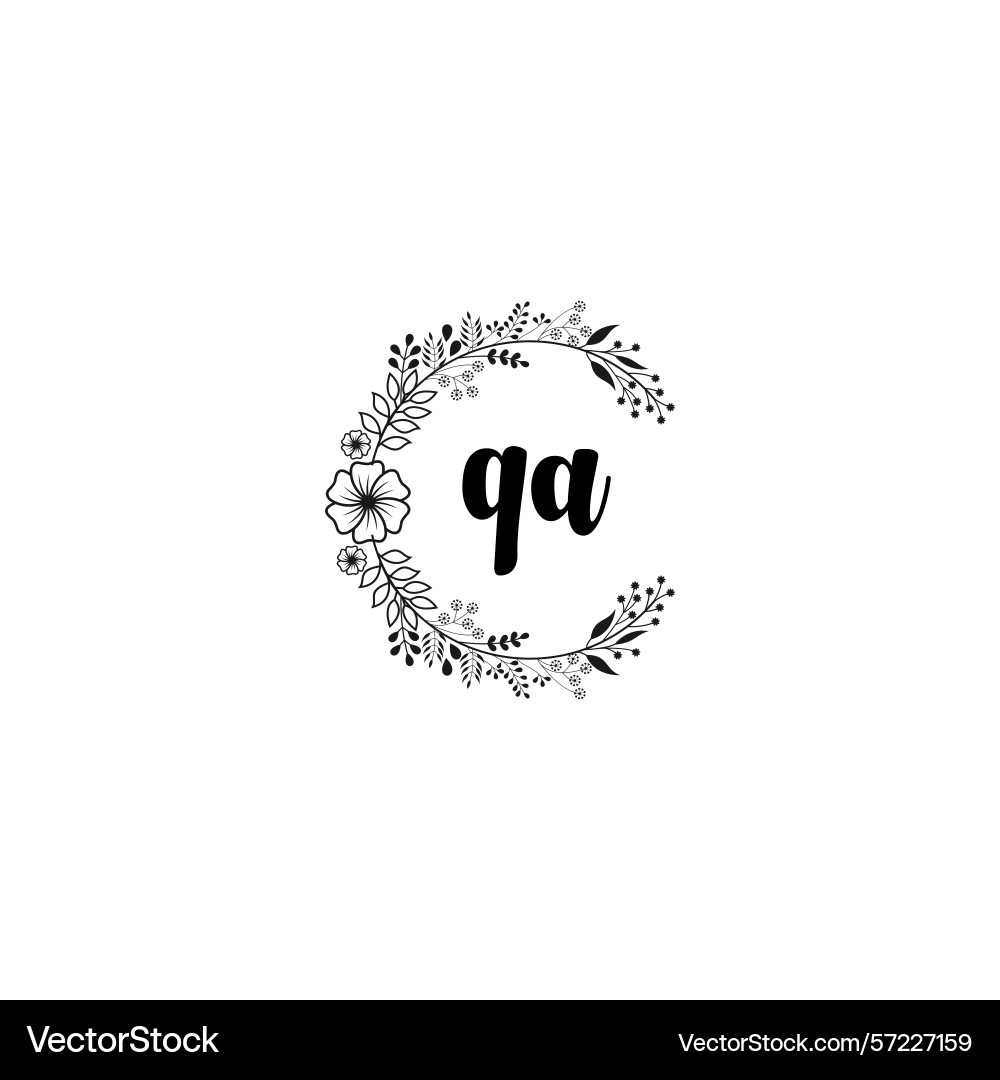 Floral monogram qa designs collection Vector Image