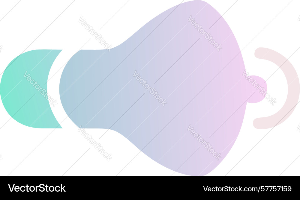 Gradient megaphone with soft sound waves design vector image
