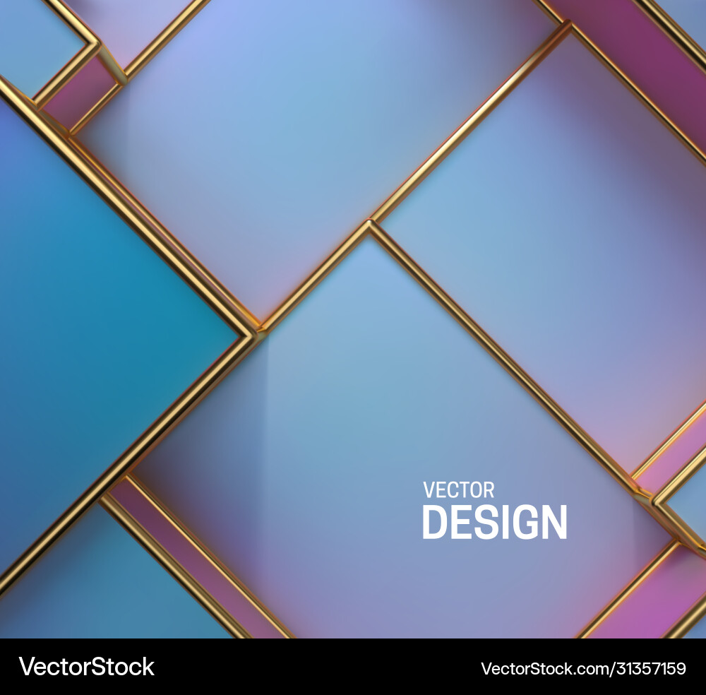 Pearlescent boxes with golden frames Pearlescent boxes with golden frames vector image