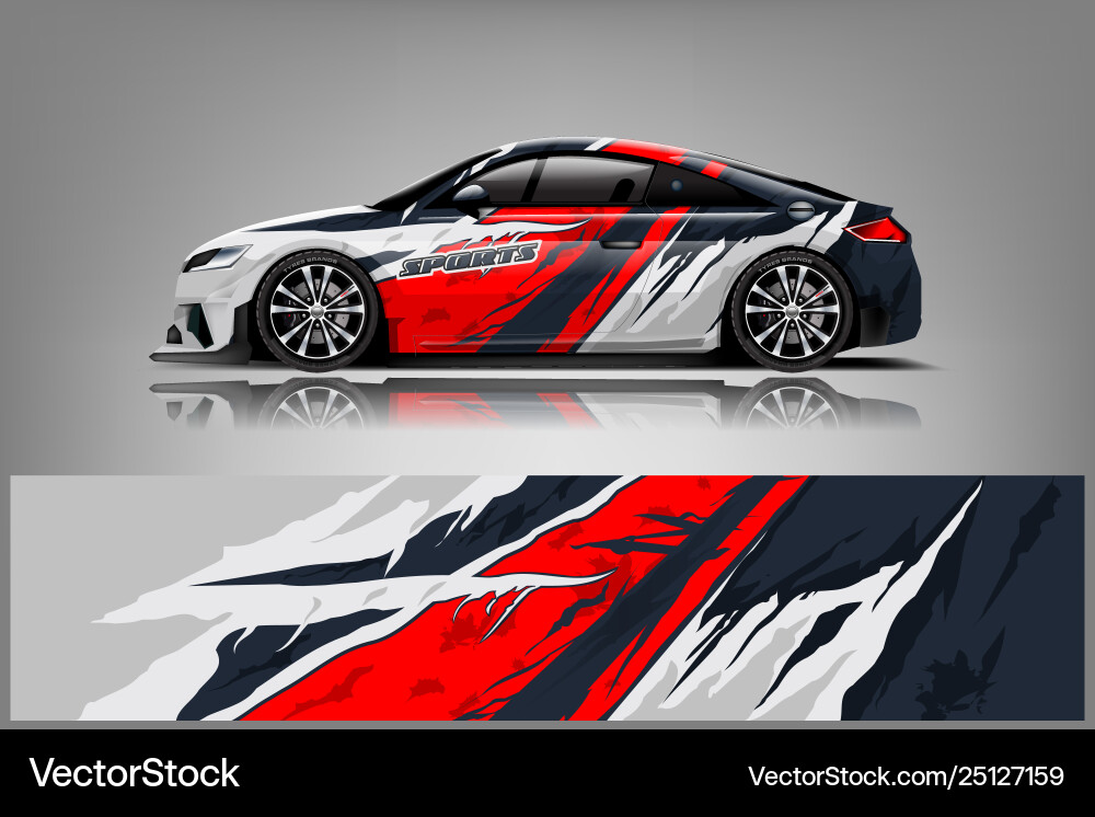 Racing Stripe Car Wrap Vector Image