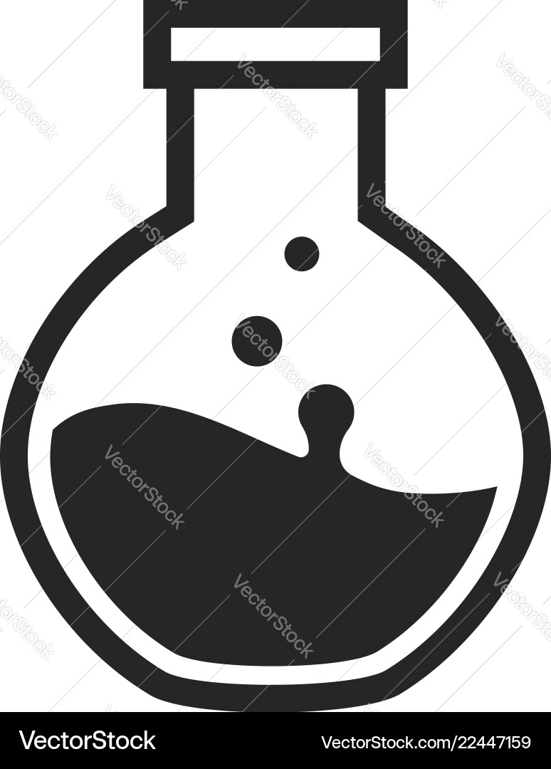 Round flask icon simple style Round flask icon simple style vector image