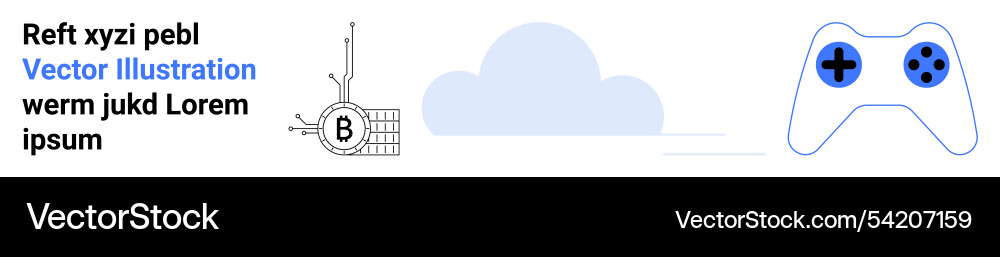 Tech elements with cloud and gaming controller Tech elements with cloud and gaming controller vector image