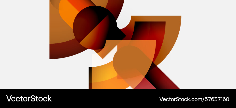 Abstract shapes overlap creating warm color Vector Image