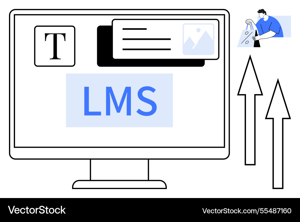 Comprehensive learning management system interface Comprehensive learning management system interface vector image