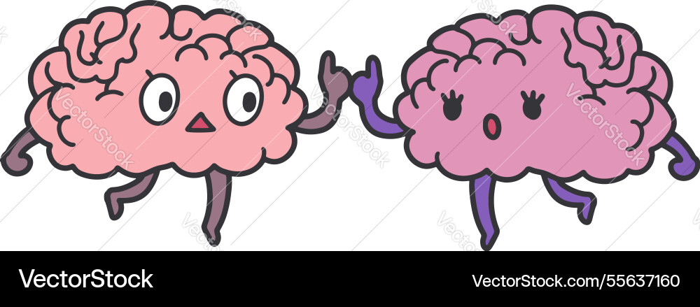 Creative brain dialogue expressing and explaining Creative brain dialogue expressing and explaining Vector Image