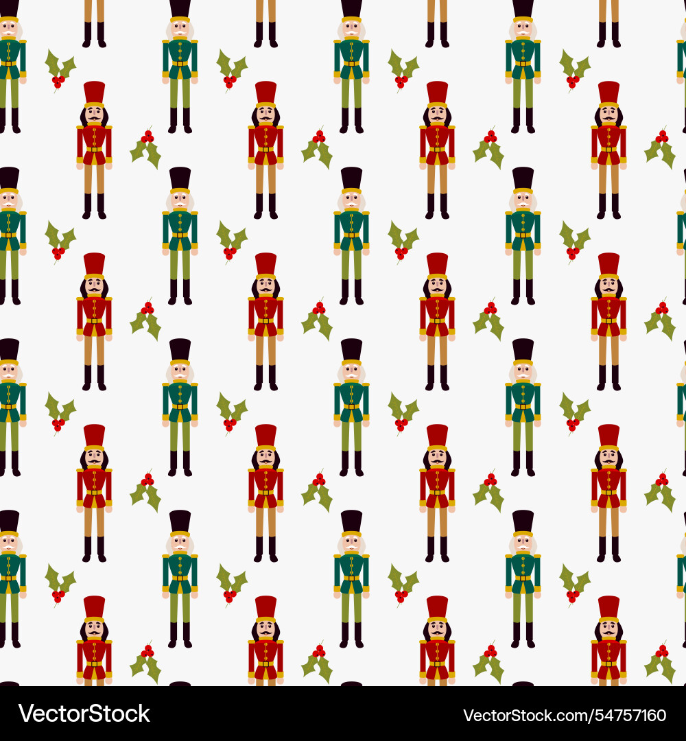 Nutcracker soldiers seamless pattern Vector Image