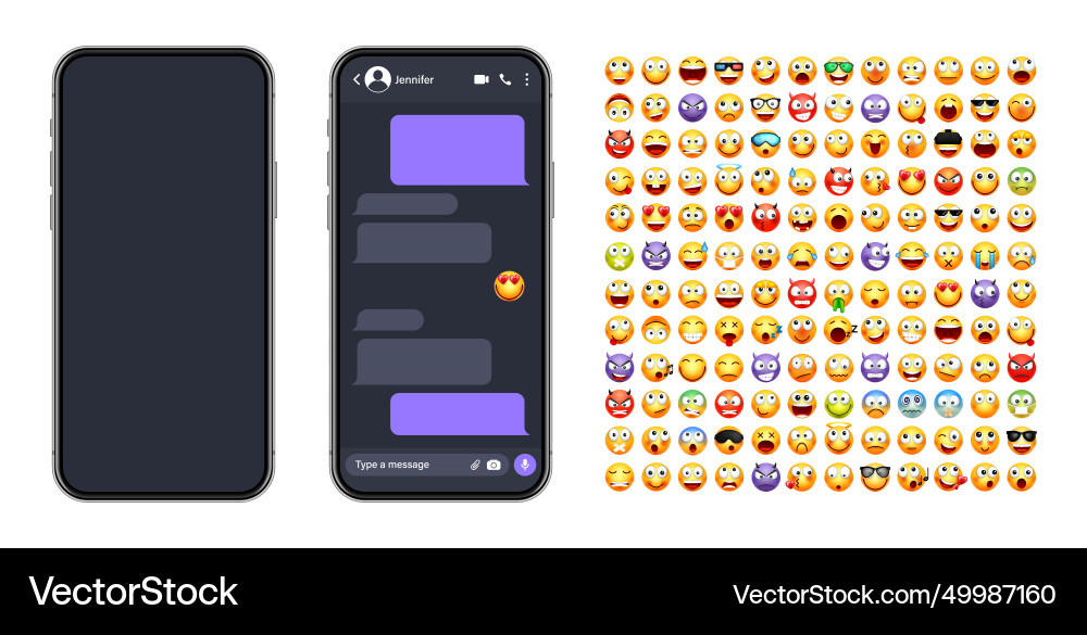 Smartphone messaging app user interface Smartphone messaging app user interface vector image