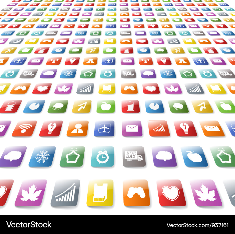App Icon Collection Background Vector Image