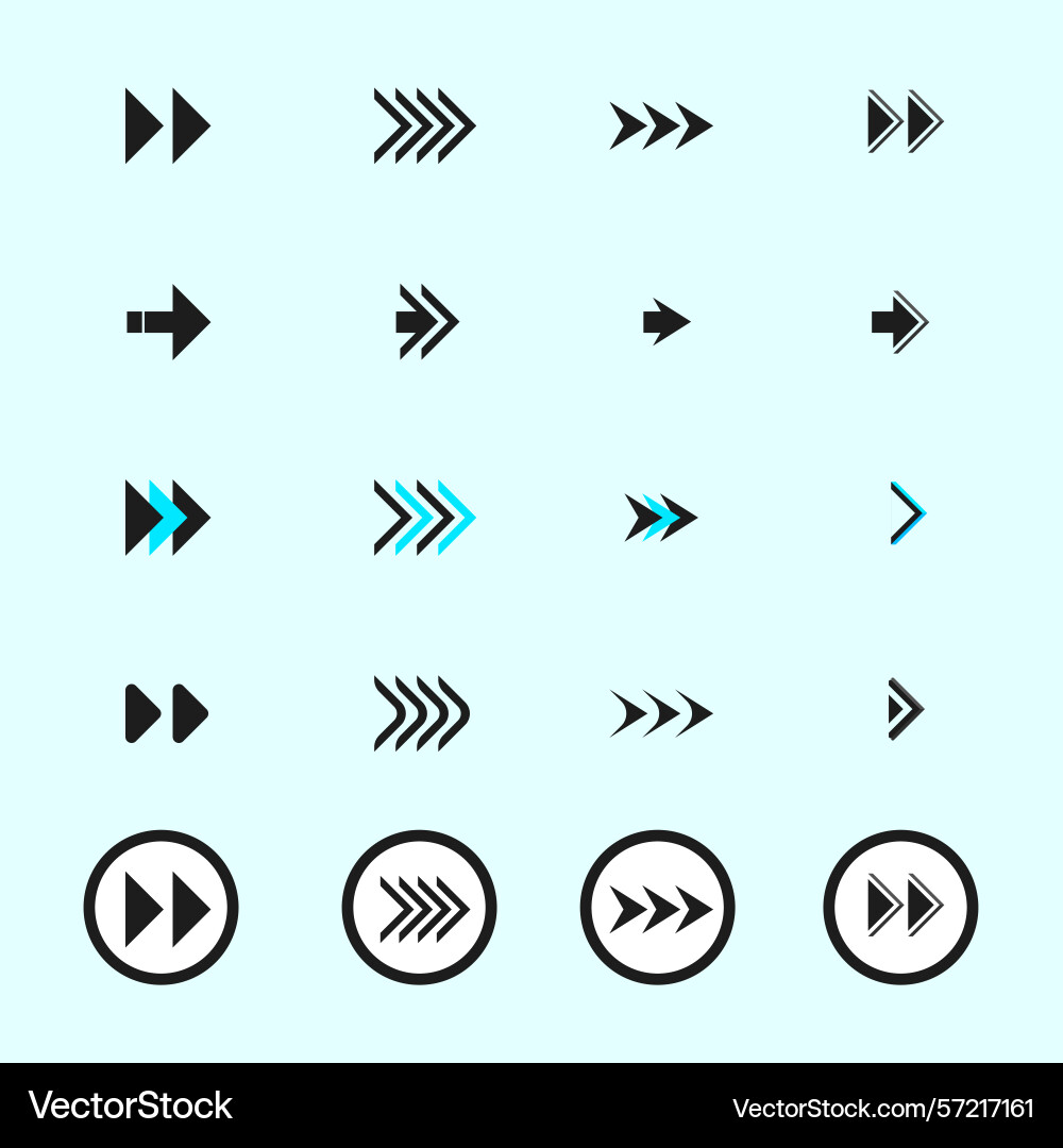 Arrow icon set cursor vector image