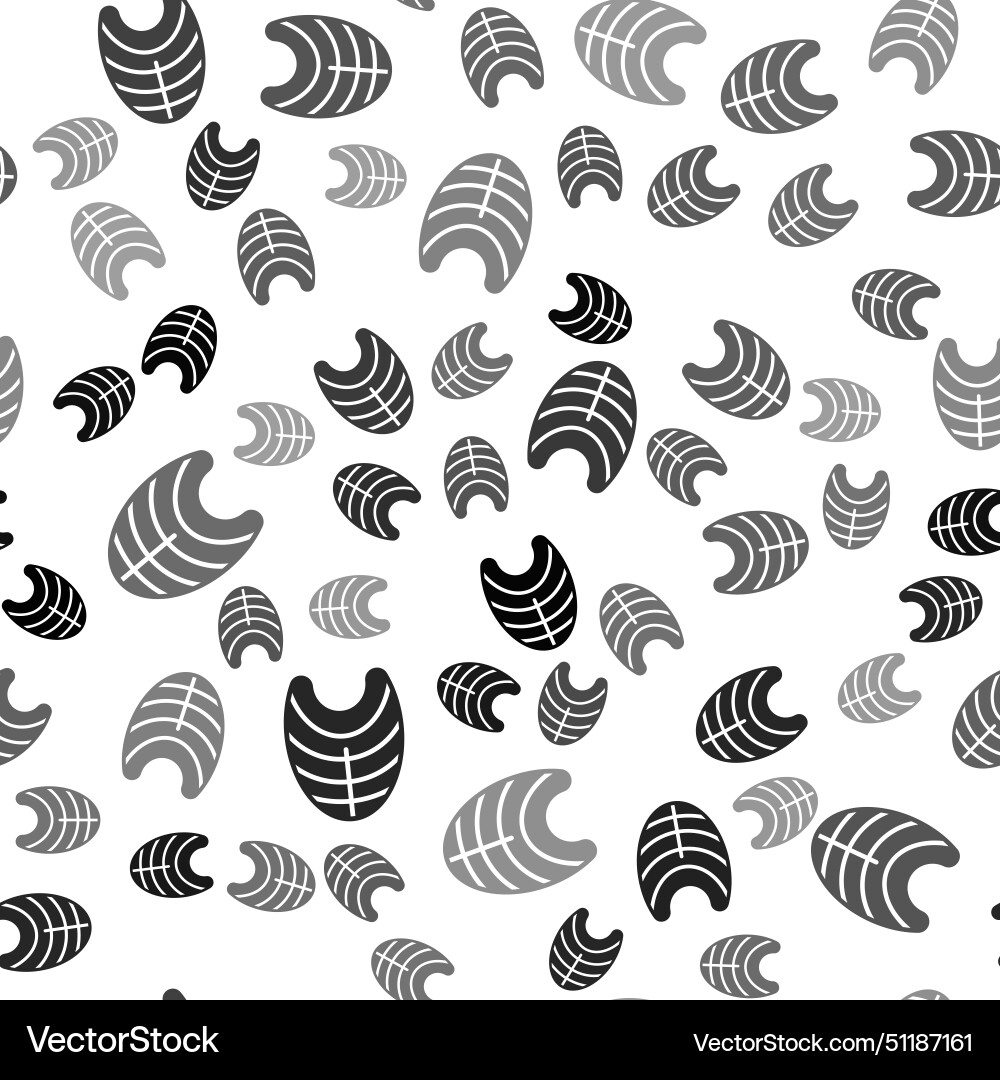 Black fish steak icon isolated seamless pattern Vector Image