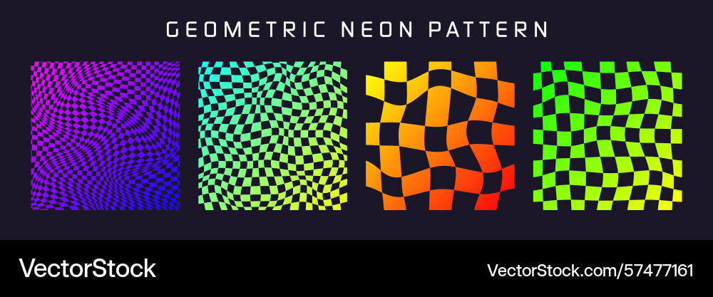 Groovy checkered pattern colorful distorted tiled Groovy checkered pattern colorful distorted tiled vector image