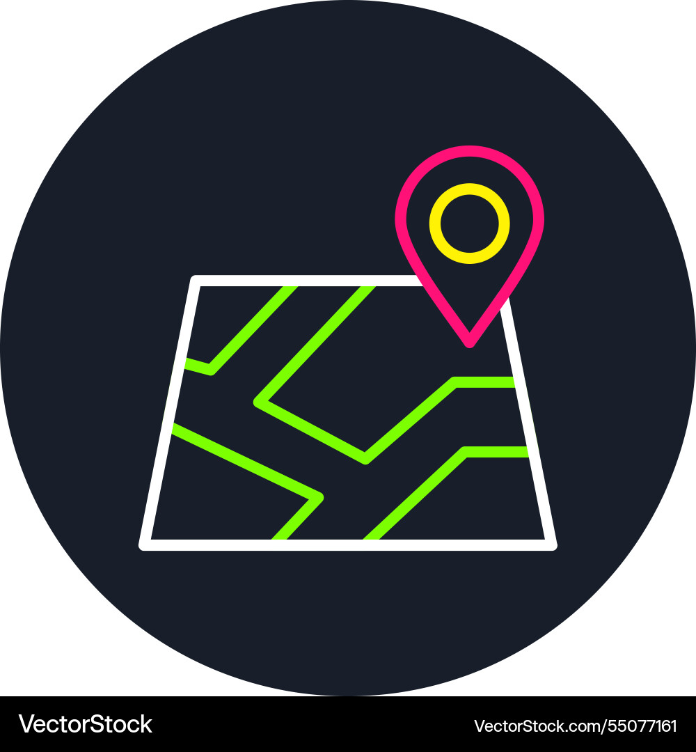 Map line multi color icon Vector Image