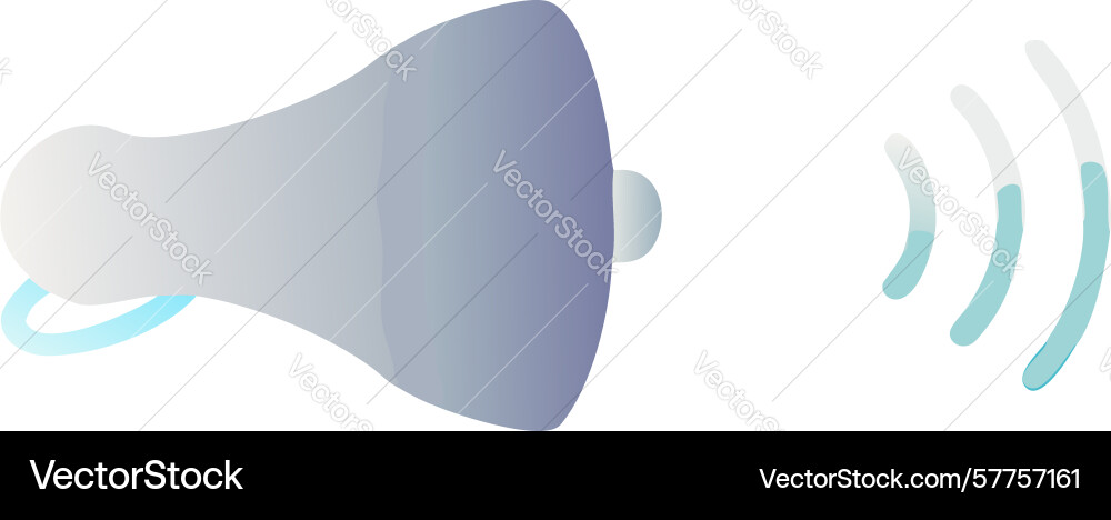 Megaphone icon with sound waves gradient design vector image