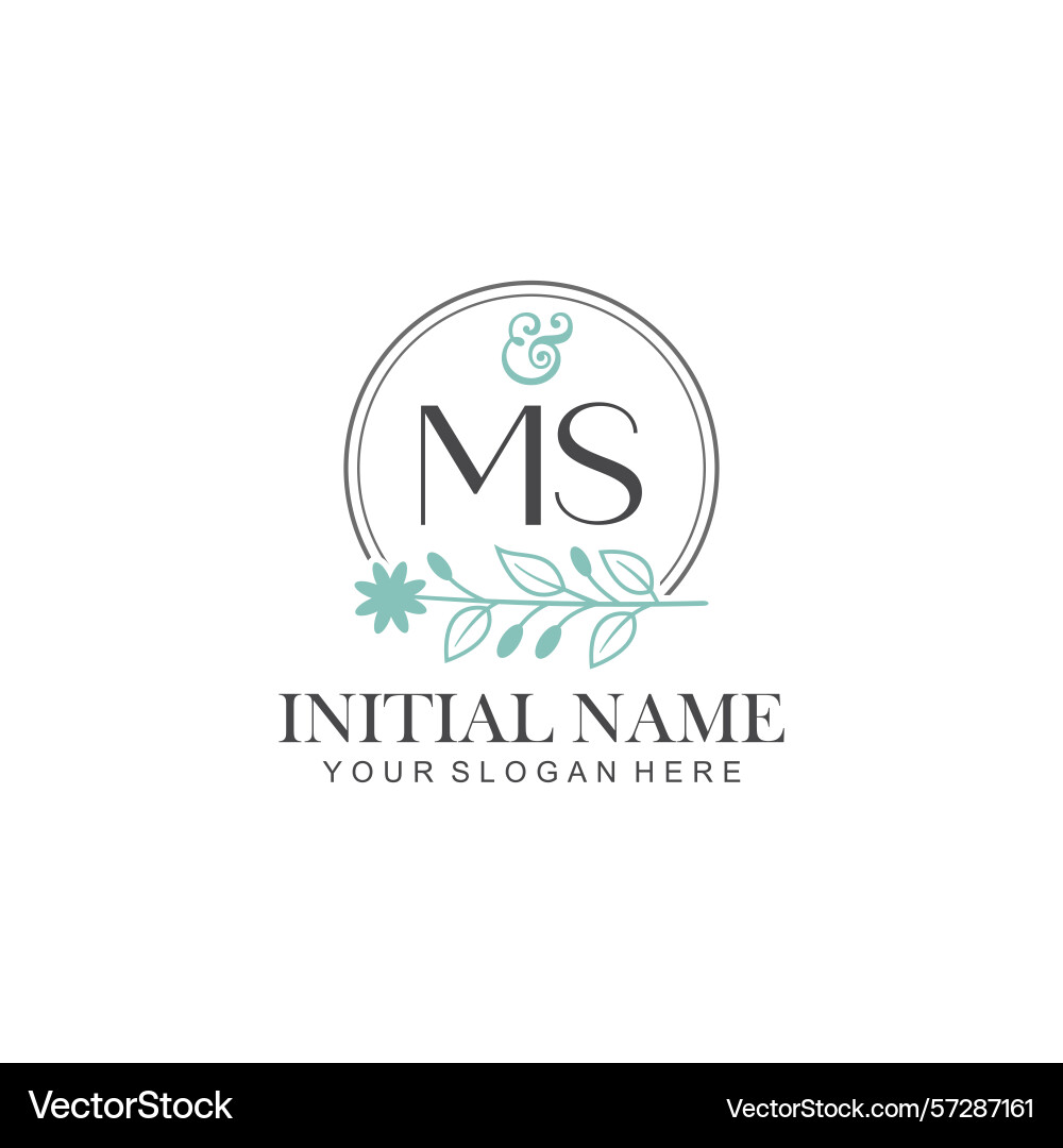 Ms initial logo templates with botanical elements Ms initial logo templates with botanical elements Vector Image