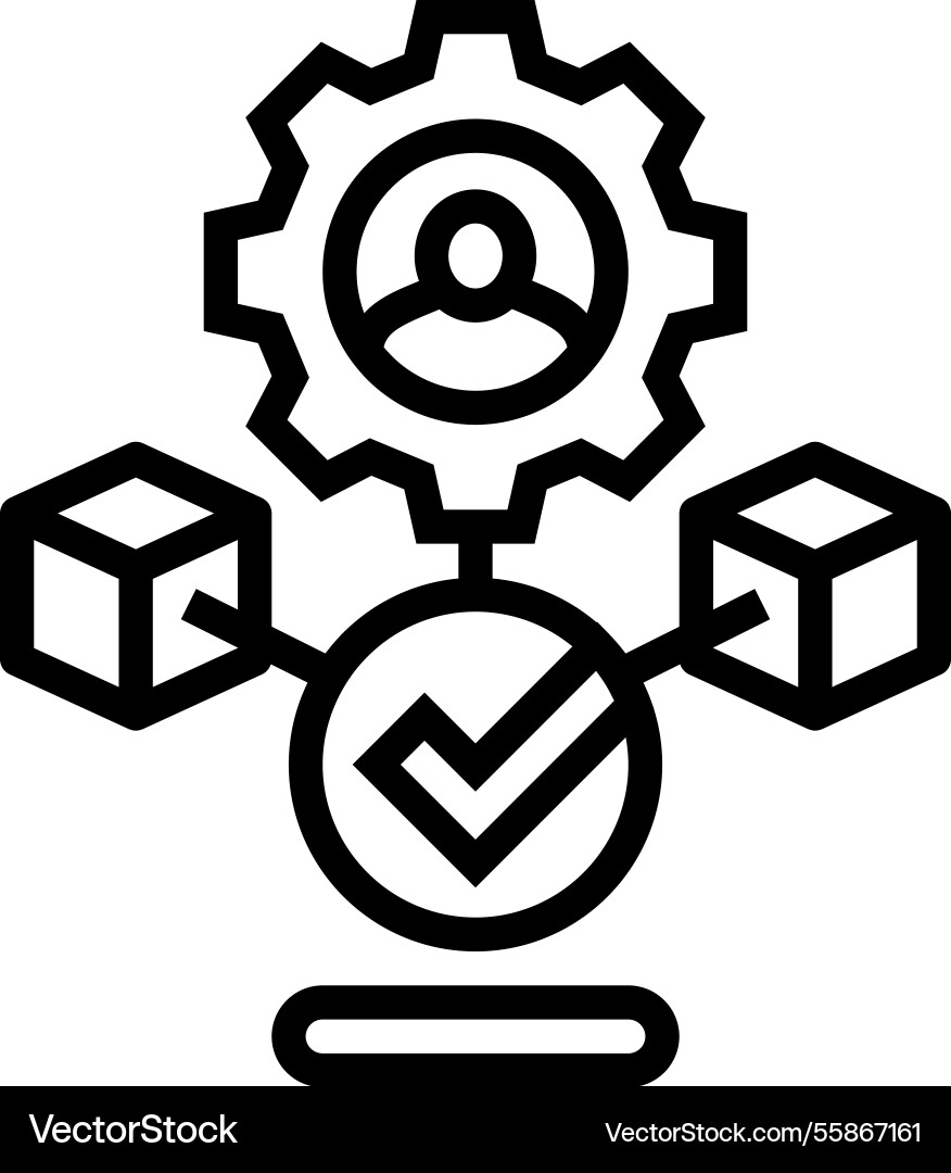 Node validator decentralized application line icon Node validator decentralized application line icon vector image