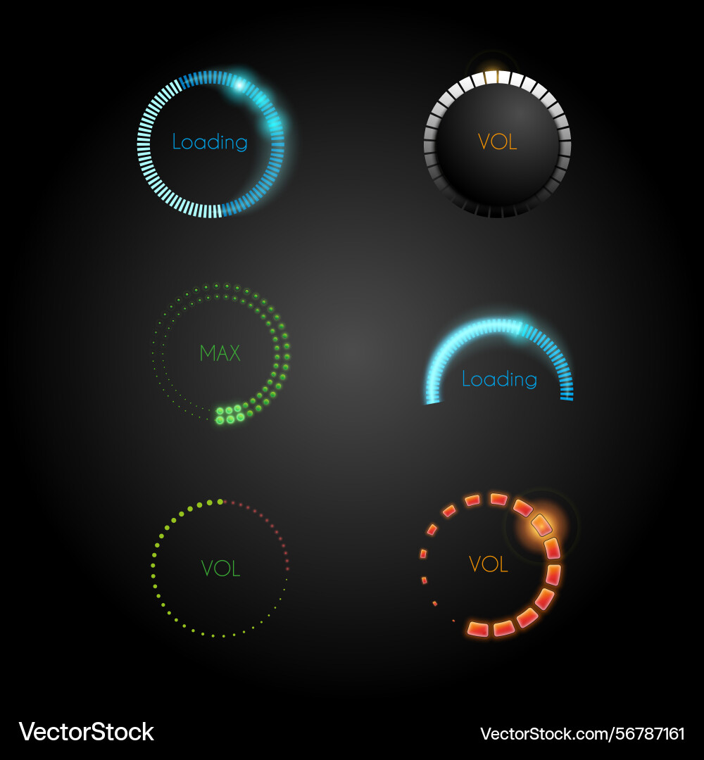 Preloaders and progress loading bars Preloaders and progress loading bars vector image