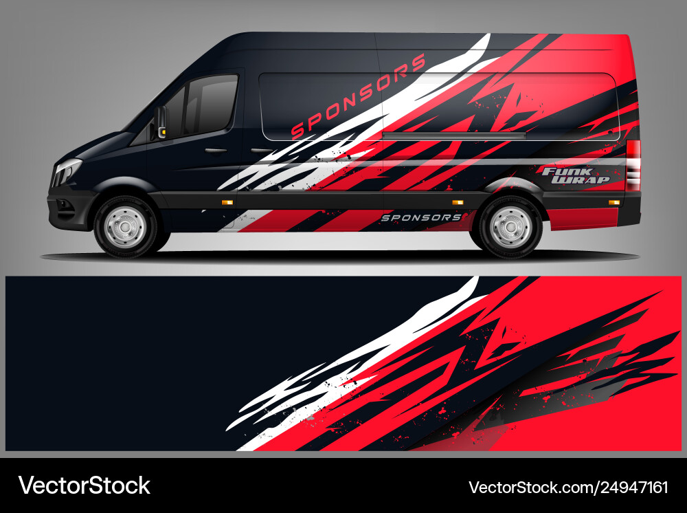 Van car wrap design for company vector image