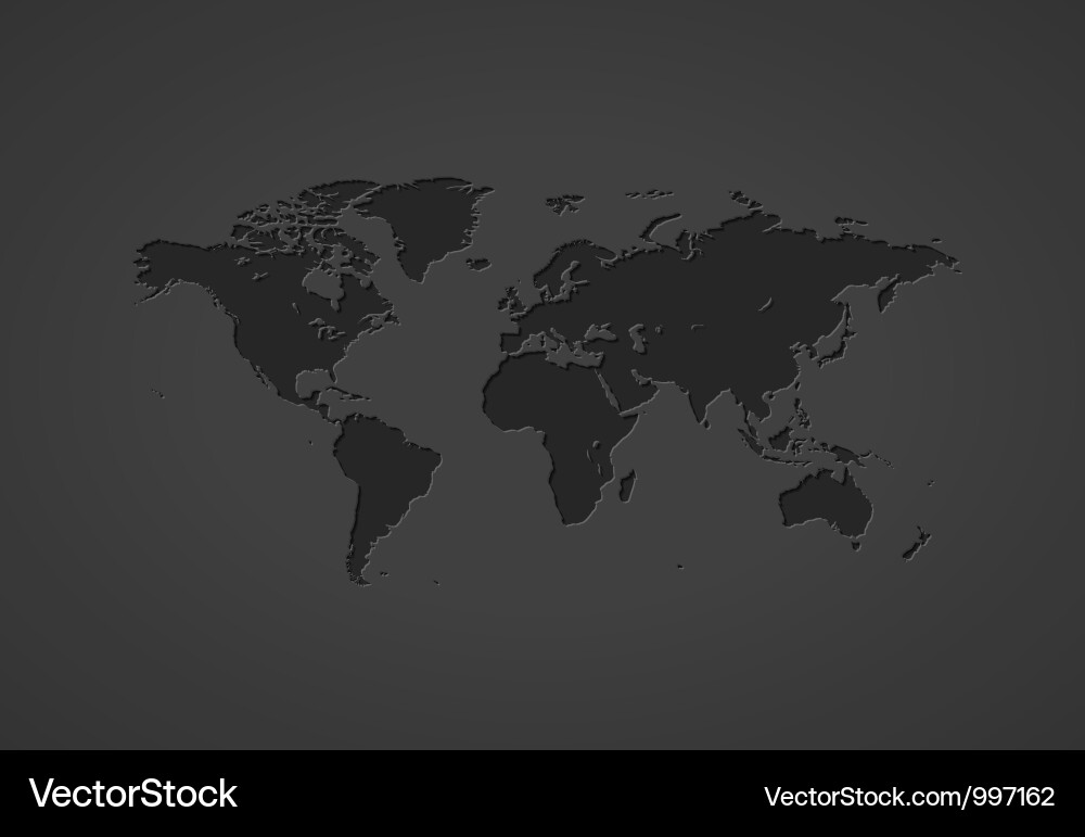 3D Embossed World Map Vector Image