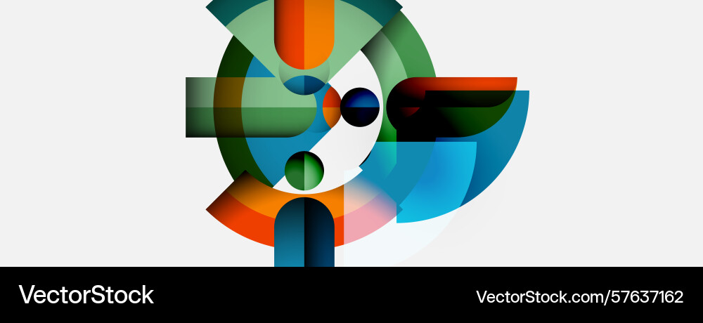 Abstract geometric composition overlapping shapes Vector Image