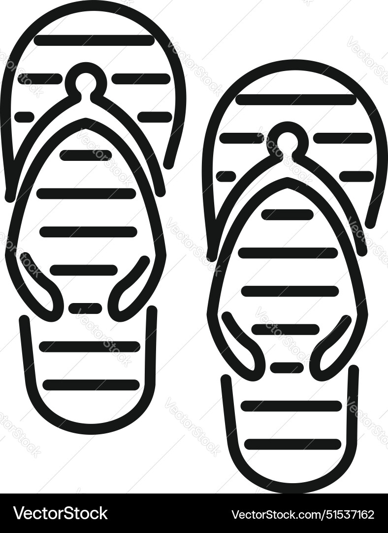 Beach ready flip flops icon Royalty Free Vector Image