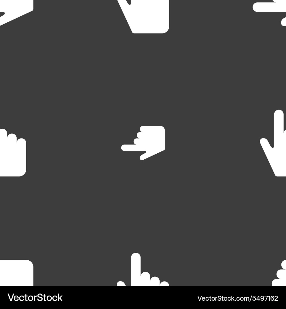 Cursor icon sign seamless pattern on a gray Vector Image