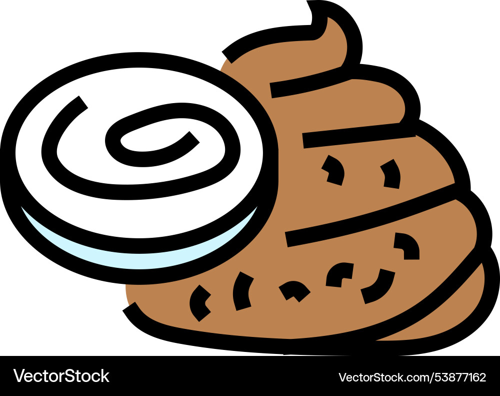 Infested stool sample color icon Vector Image