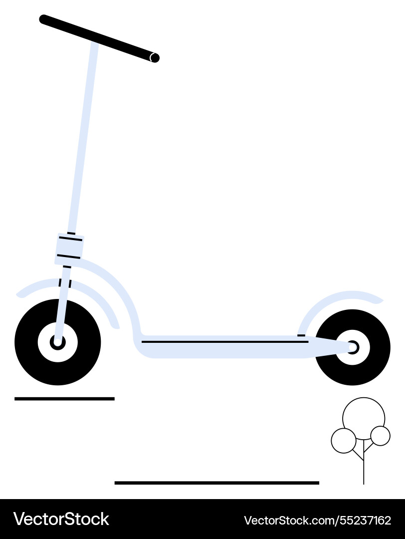 Minimalist scooter design with abstract tree Vector Image