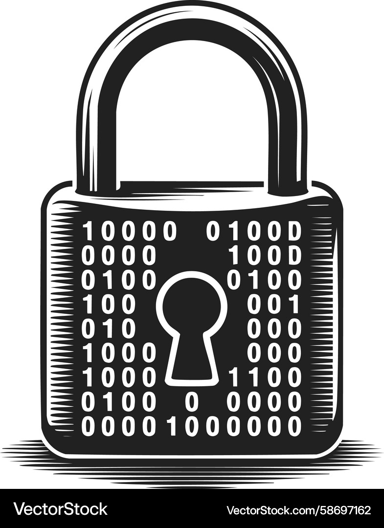 Padlock security lock encryption device safe Vector Image