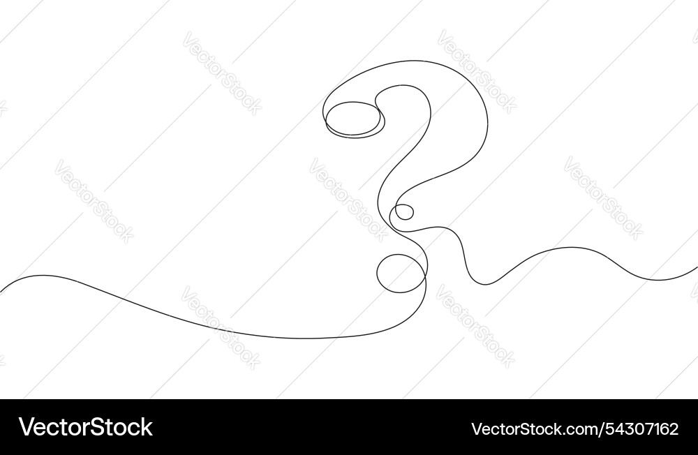 Question mark drawn in a continuous line art style Question mark drawn in a continuous line art style vector image