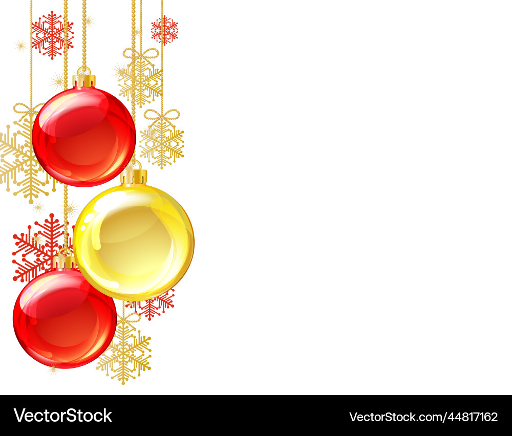 Red christmas card with balls Red christmas card with balls vector image