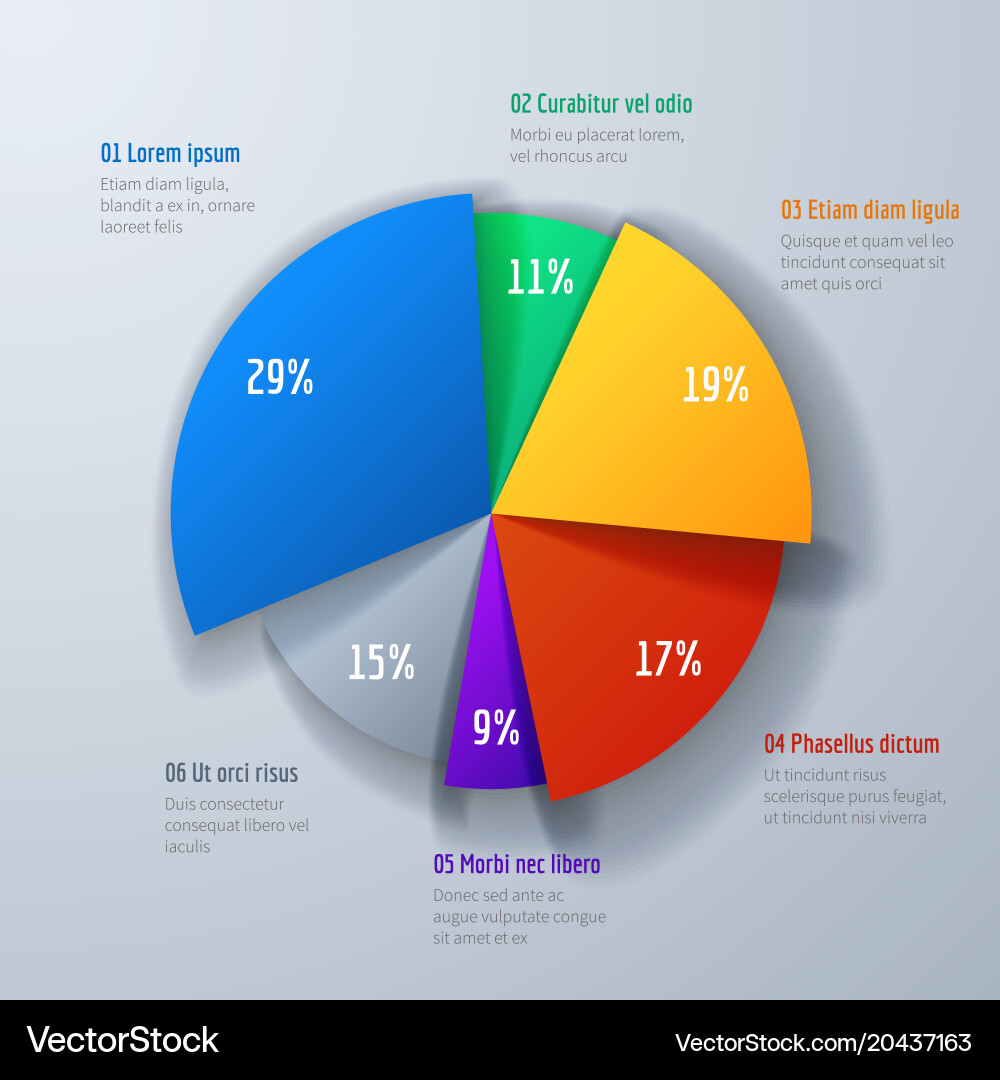 3D Pie Chart Data Visualization vector image