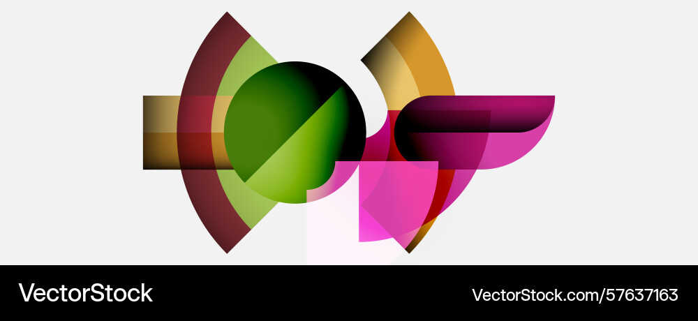 Abstract shapes overlap creating dynamic Vector Image
