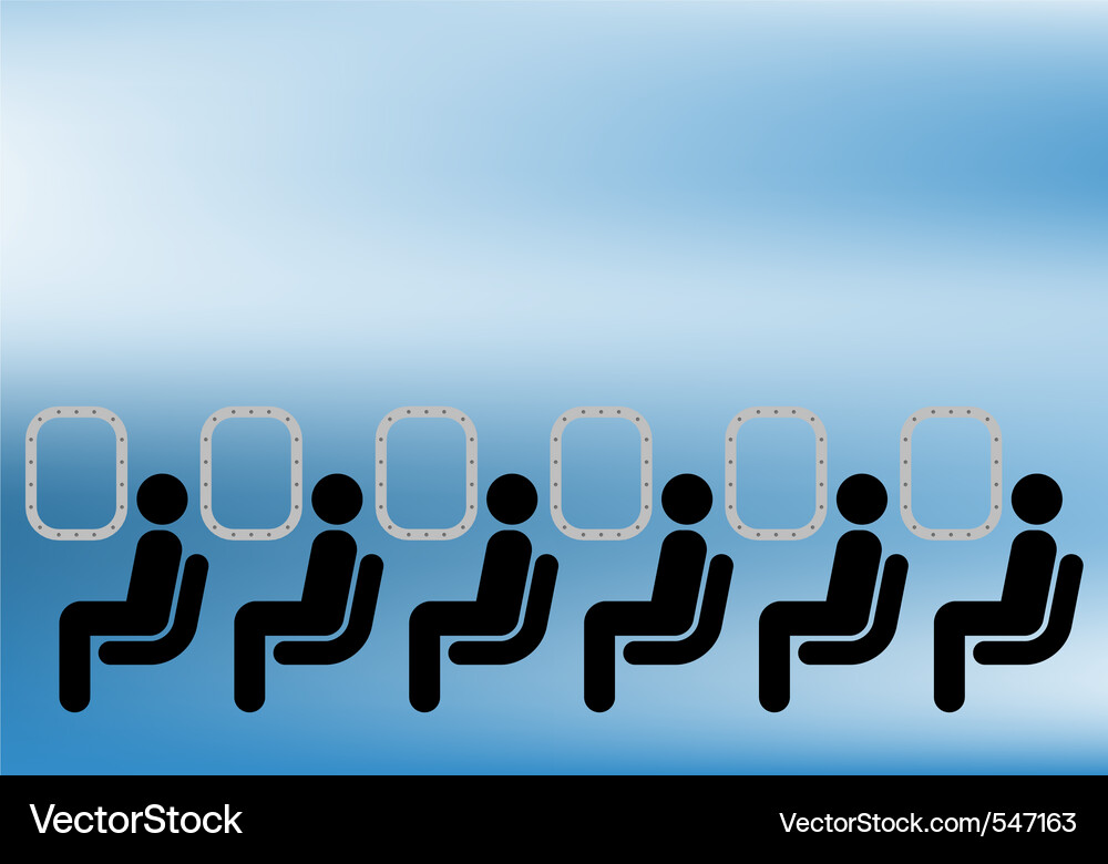 Airplane Passengers in Rows Vector Image