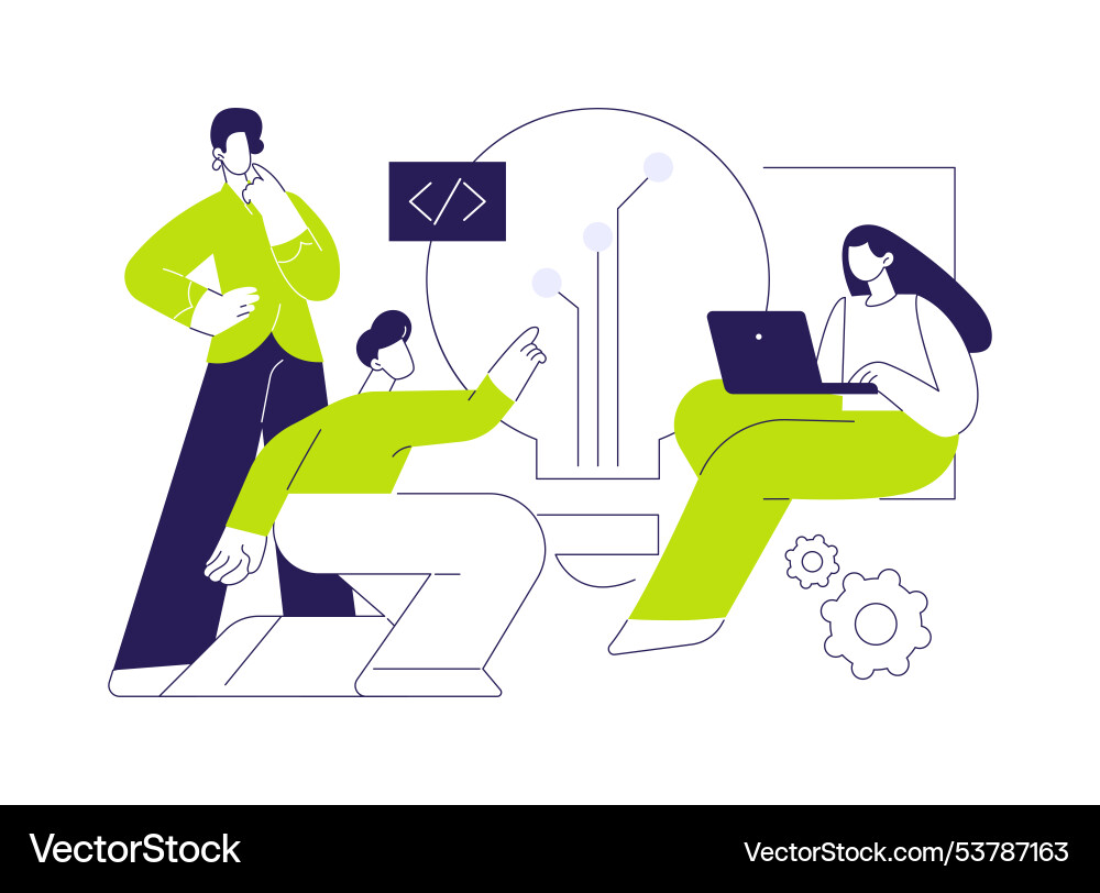 Brainstorming with a team abstract concept Brainstorming with a team abstract concept vector image